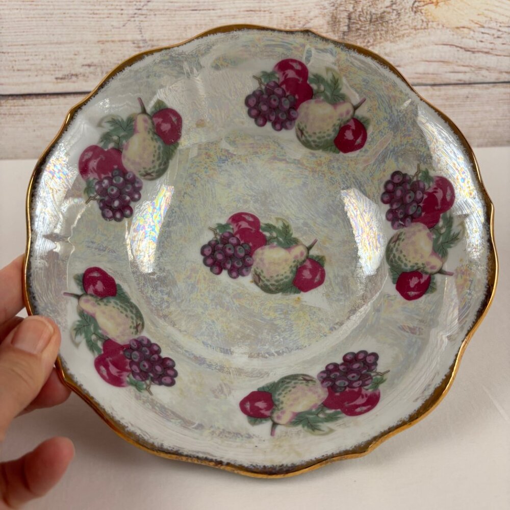 Vintage Trimont Ware Fruit Pattern Luster Bowl
